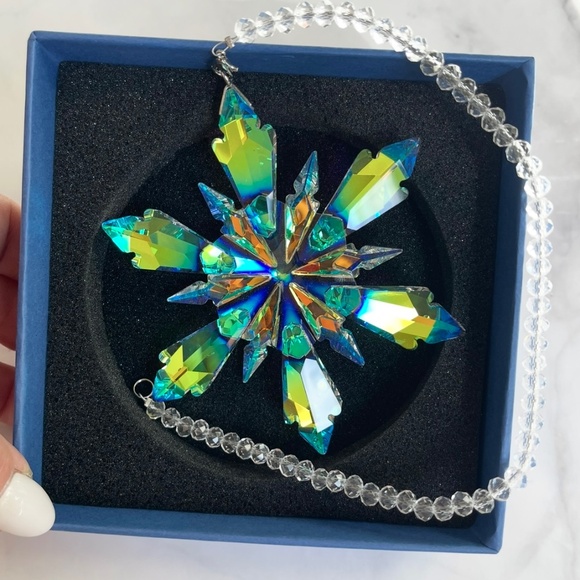 Crystal Snowflake Sun Catcher Christmas Tree Decor Czech Bohemia Crystal Gift - Picture 5 of 10